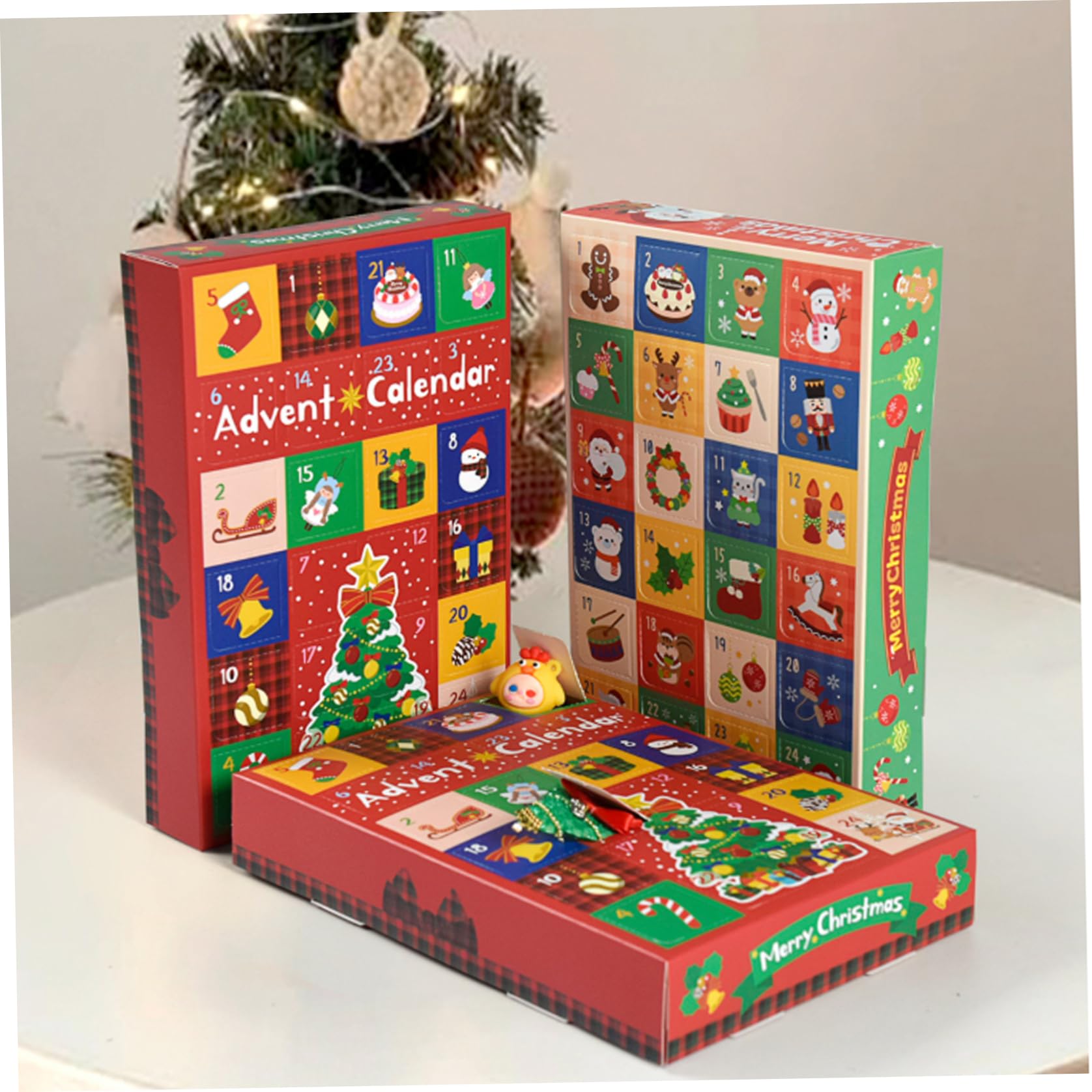 Calendario dell'Avvento fai da te da 10 pezzi, calendari dell'Avvento vuoti di Natale da 24 giorni da riempire, scatola creativa per il conto alla rovescia con numeri in cartone per bambini e ad.