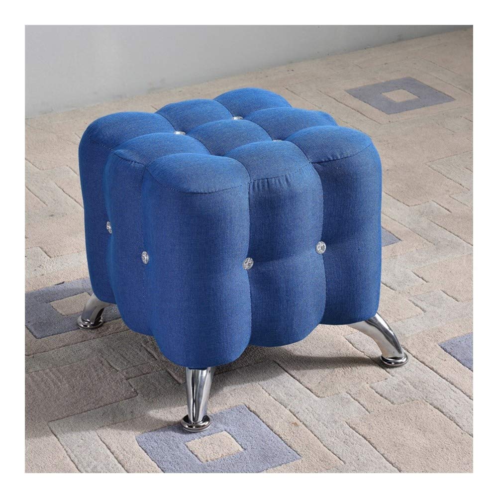 Tabouret de rangement ottoman en tissu G 40cm pour salon