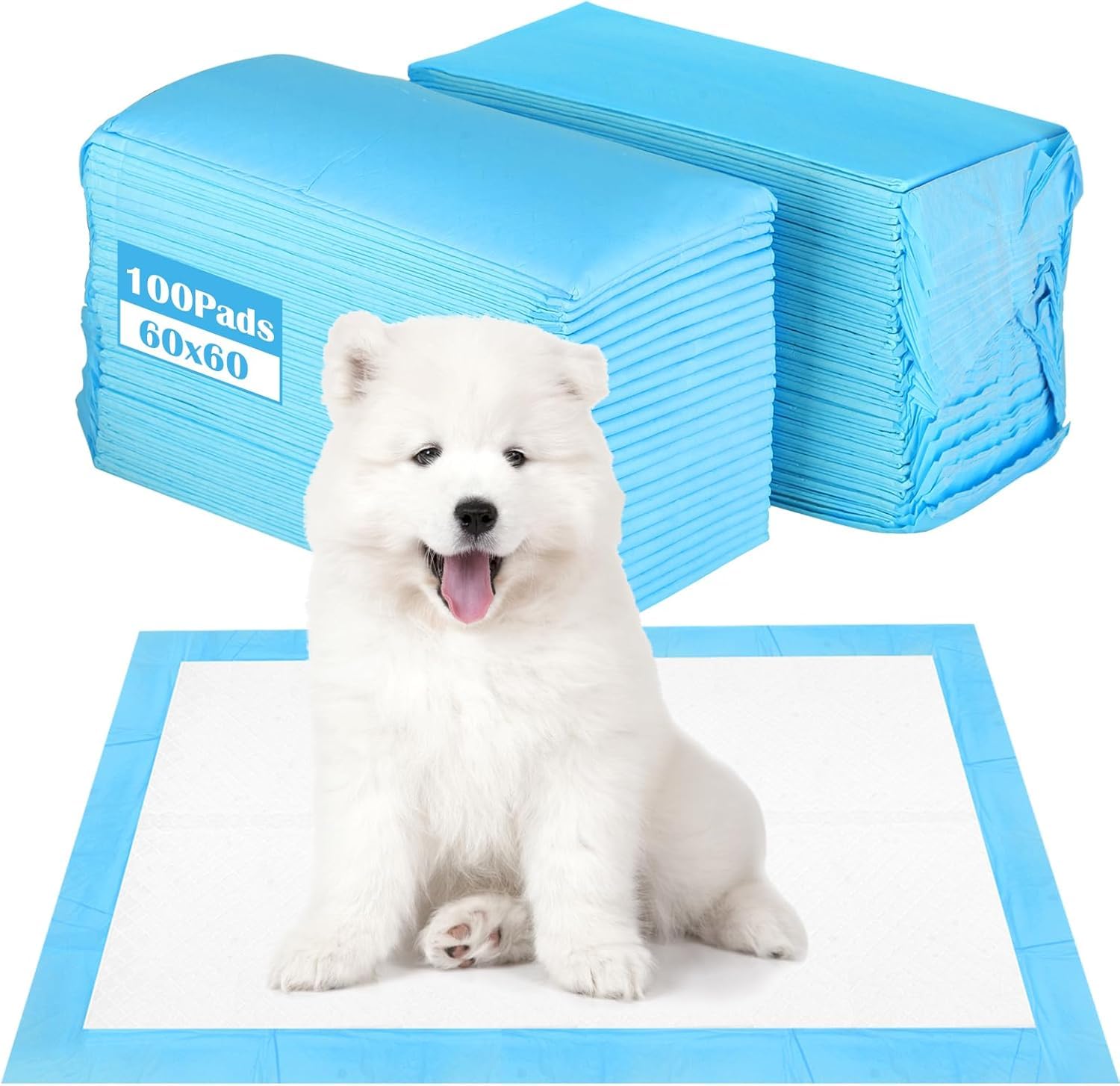 Tapis de propreté chien 60x60 cm à 6 couches ultra absorbantes anti-fuites