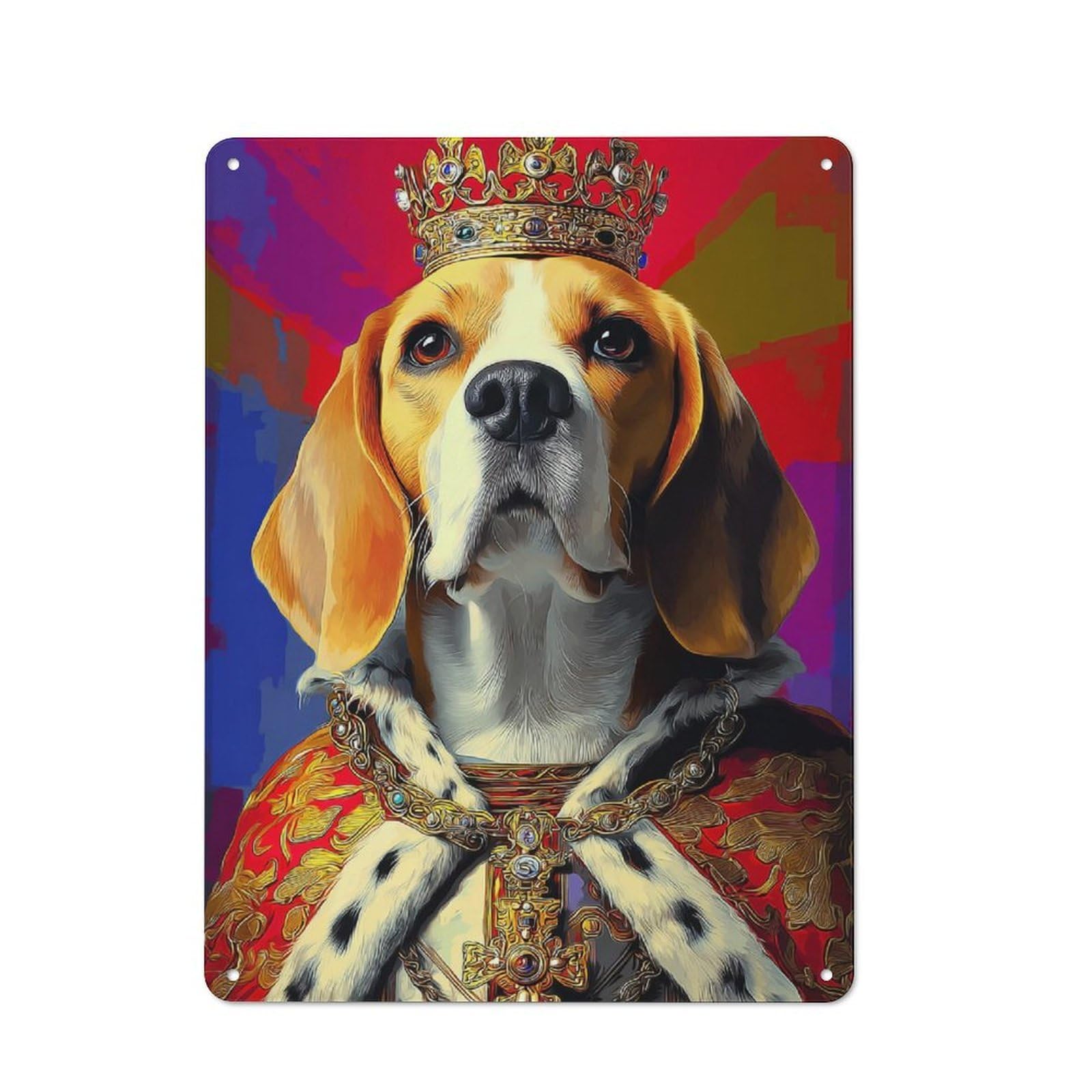 Royal Beagle Majesty Classic Metal Wall Decor 40x30cm, Decorative Tin Plaque for Cafe, Pub, Workshop Or Home Bar