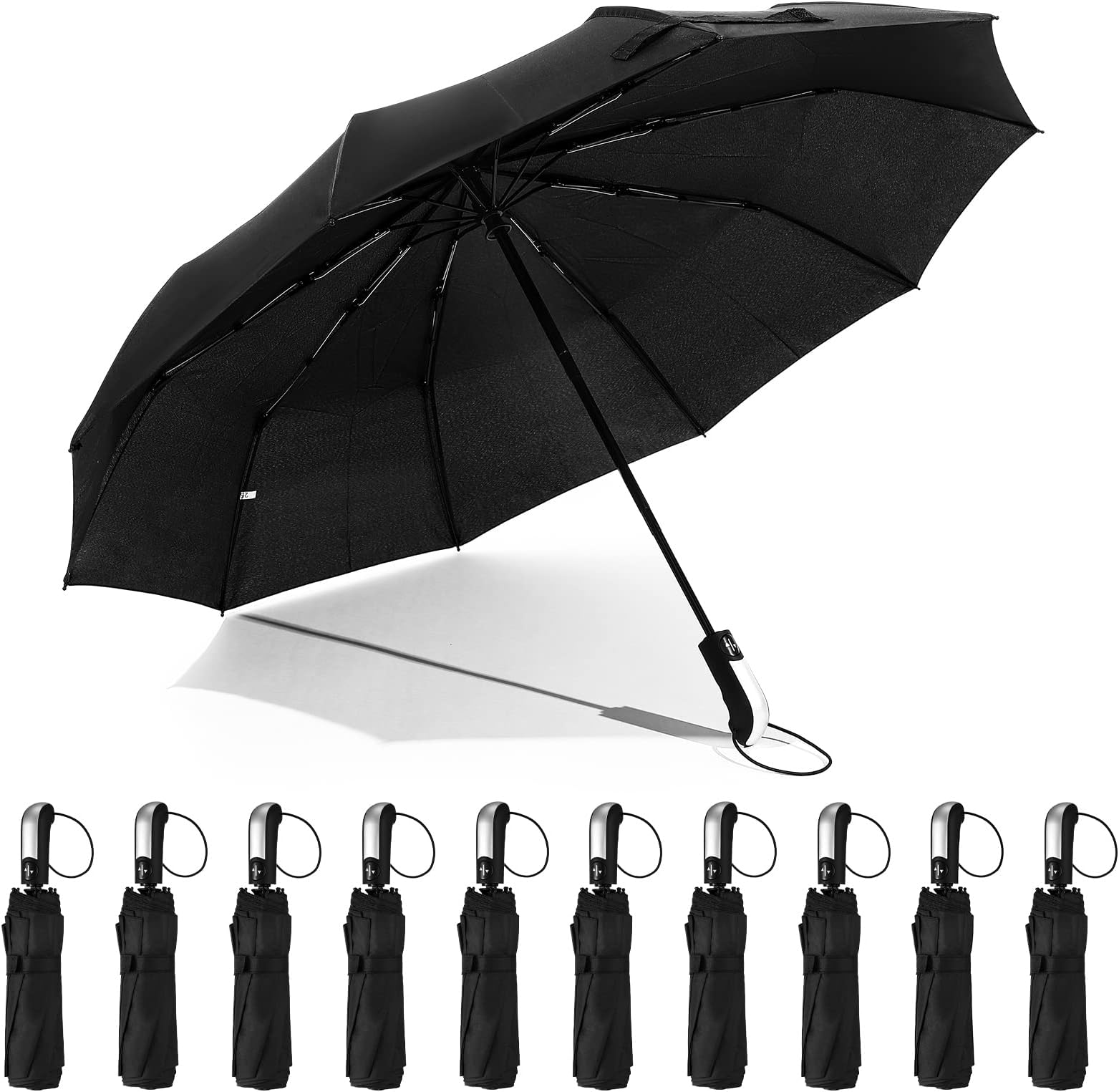 Umbrellas for Wedding Guests Bulk 10 Pack Windproof Rain Umbrellas Automatic Open/Cose Compact Portable Collapsible for 1-2 People Men Women Travel Commuting Outdoor Activities