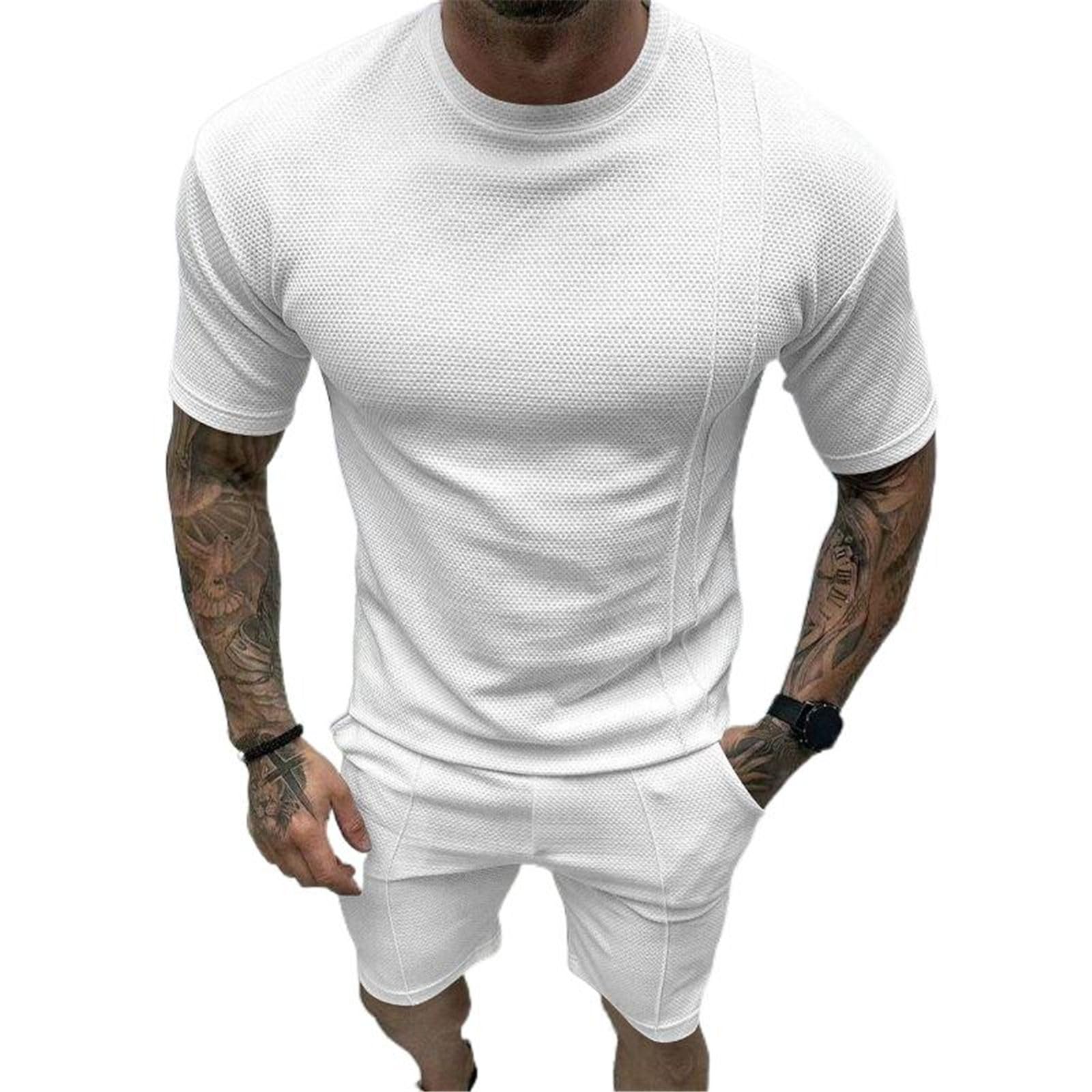 MORISTE Męski zestaw rekreacyjny o regularnym kroju, szybkoschnący, oddychający, lekki T-shirt i szorty, odzież letnia