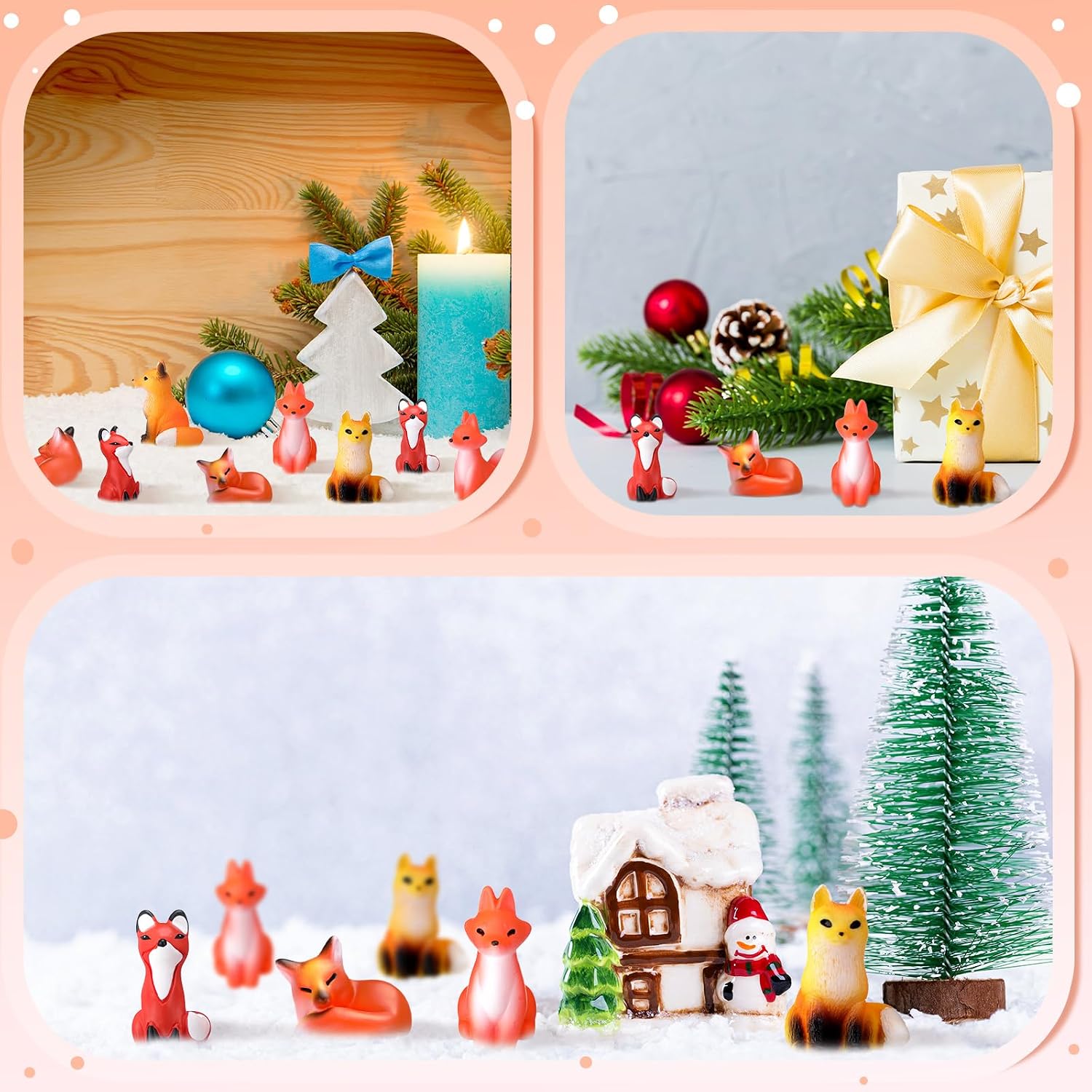 CroBlissful 40 Pcs Mini Fox Figurines Resin Tabletop Figures Woodland image 5