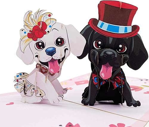 Miniatura 1 de Tarjetas de felicitación de cumpleaños, tarjeta desplegable de lindos cachorros, tarjetas emergentes de papel 3D para cumpleaños, tarjetas de