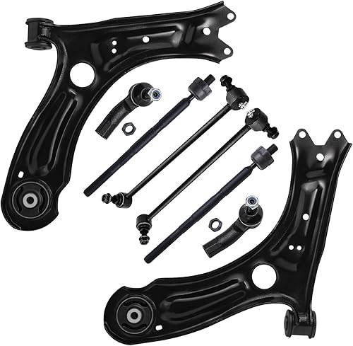 Detroit Axle - Kit de brazos de control de extremo delantero de 8 piezas para Volkswagen Jetta 11-18, 2 brazos de control inferiores, 4 extremos de