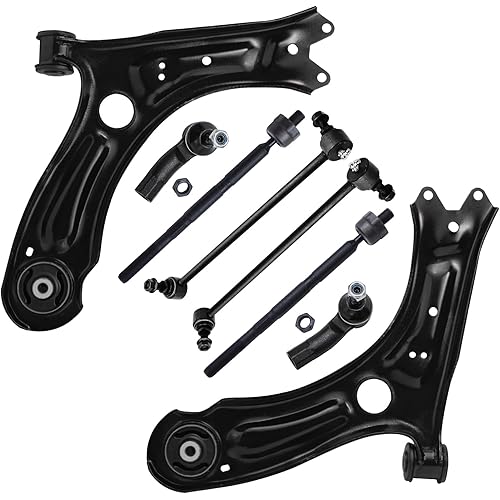 Detroit Axle - 8pc Front End Control Arms Kit for 11-18 Volkswagen Jetta, 2 Lower Control Arms 4 Tie Rod Ends 2 Sway Bars 2011 2012 2013 2014 2015 2016 2017 2018 Replacement
