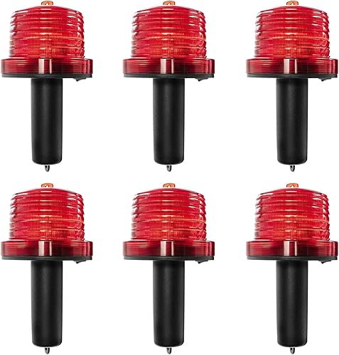 Luwint Luz de advertencia estroboscópica de emergencia roja de mano, LED con energía solar, para construcción de carreteras, cono, tráfico,