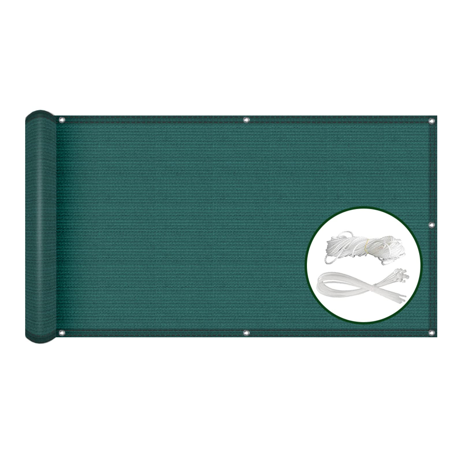 GJZQDKX Fence 90x800cm Waterproof UV-Resistant Breathable Railing Cover for Balcony Garden Terrace Includes Grommets & Green Ties
