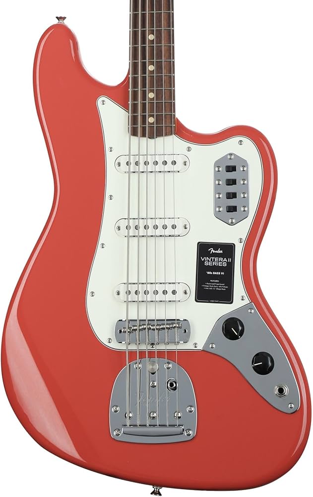 Amazon.com: Fender Vintera II '60s Bass VI - Fiesta Red : Musical