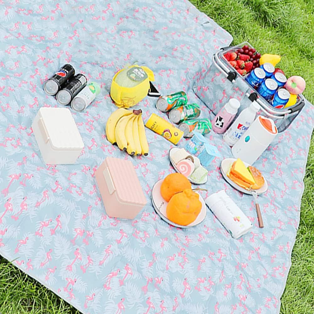 Yuyanbaobei Portable Picnic Mat, Sandproof Waterproof Picnic Blanket, for Outdoors Travelling, Beach Park, Family Concerts , Sporting Events(Flamingo), 145CM X 200CM : Patio, Lawn & Garden