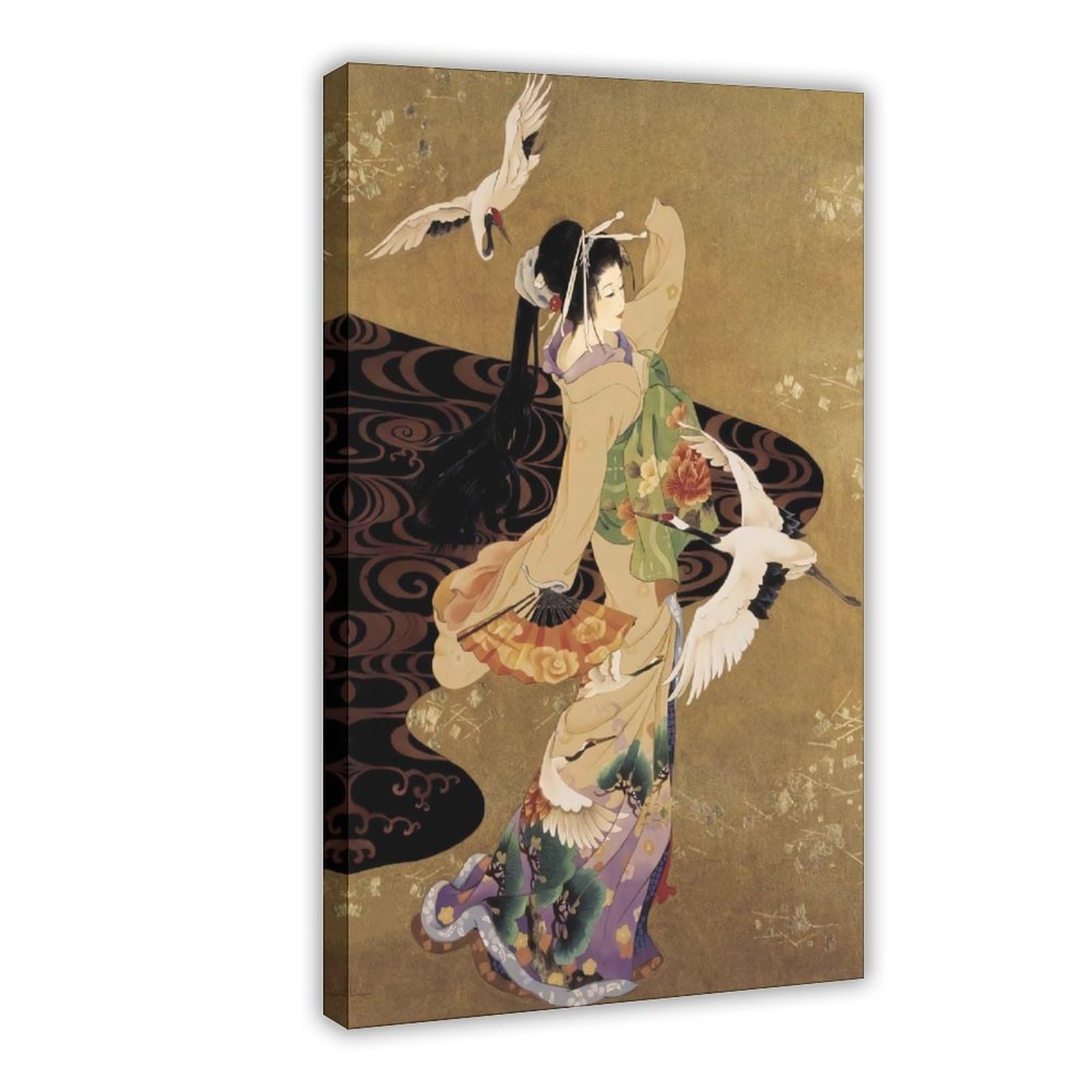 QNVJQKDSI Japanese Geisha Art (20) Canvas Poster Bedroom Decor Landscape Office Room Decor Gift 20" L X 30" W