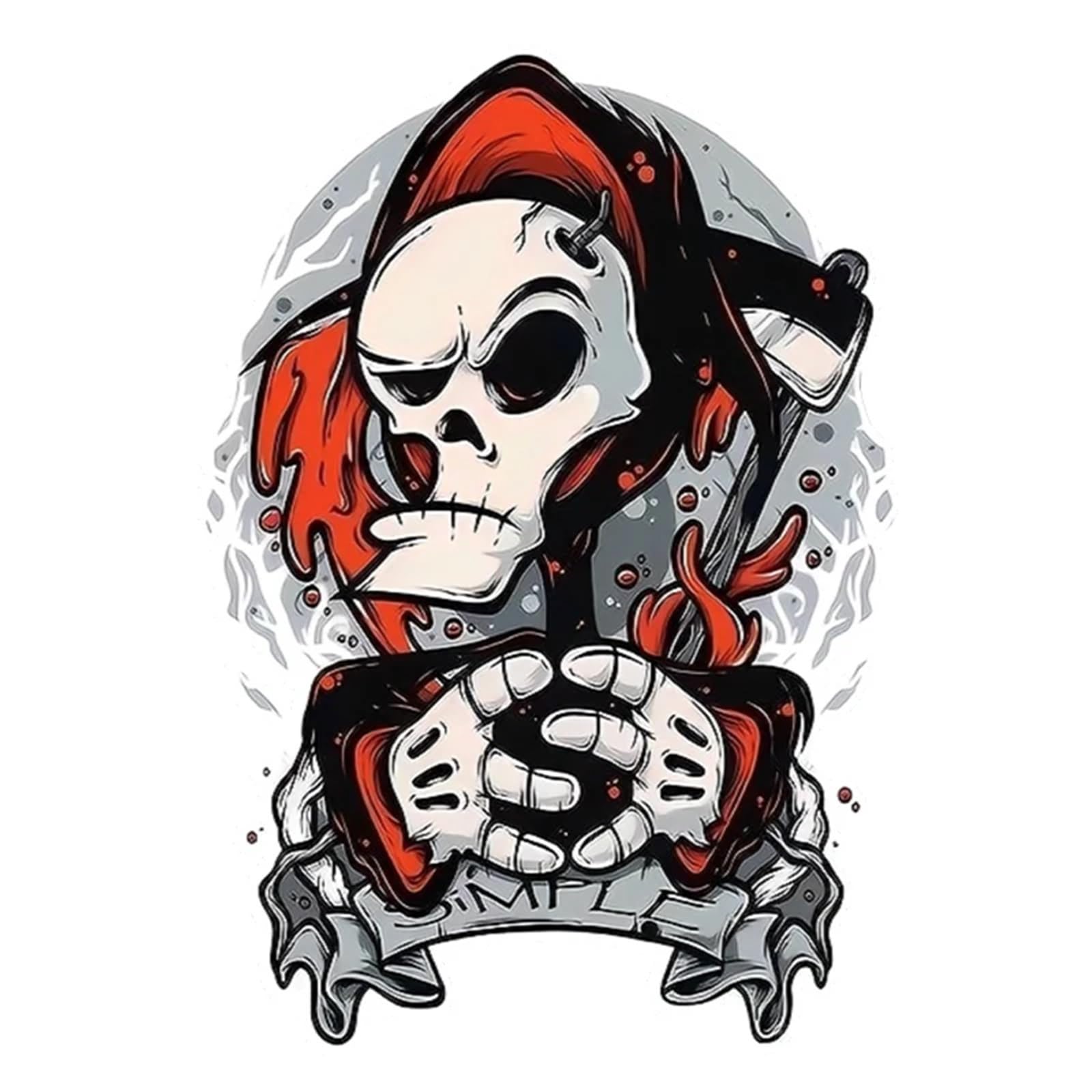 HAfgDJ Car Stickers Cool and Fun Clown Skull Window, Motorcycle Bumper Reflective Waterproof