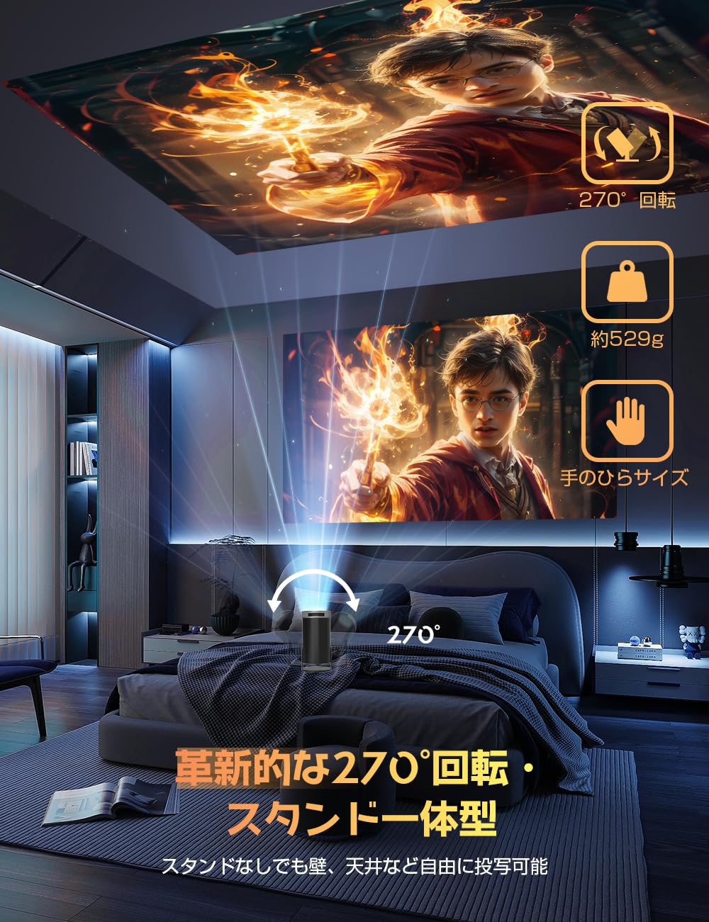 Amazon.co.jp: プロジェクター 家庭用【2025年新登場！20000LM・270