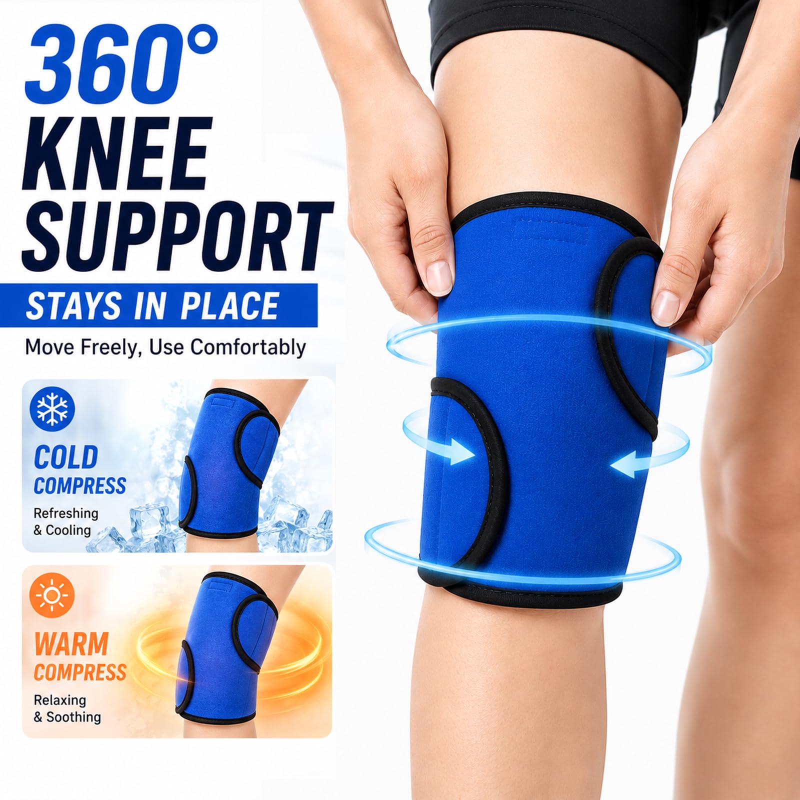 Ghiaccio Gel Riutilizzabile,Cuscinetti Terapia Caldo/Freddo,Ghiaccio Gel Caldo Freddo,Impacco di Ghiaccio per Impacchi Al Ginocchio, 8 "x 5,5"