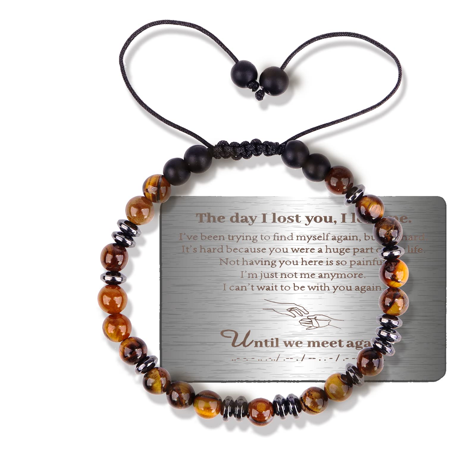 Morse Code Bracelet with Engraved Wallet Card,Adjustable Personalized Inspirational Bracelets School Season Gift (silver)