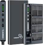 STREBITO Mini Jeu de tournevis électrique, 70-in-1 Max Kit de tournevis électrique de précision avec lumières, 5 Niveaux de couple améliorés, 64 Bits magnétiques, tournevis électrique sans fil pour PC RC Électronique