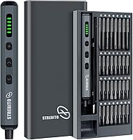 STREBITO 70-in-1 Mini Electric Screwdriver Set - 64 Precision S2 Bits, 5 Torque Settings, 4 LED Lights for PC, Phone, Laptop Repair