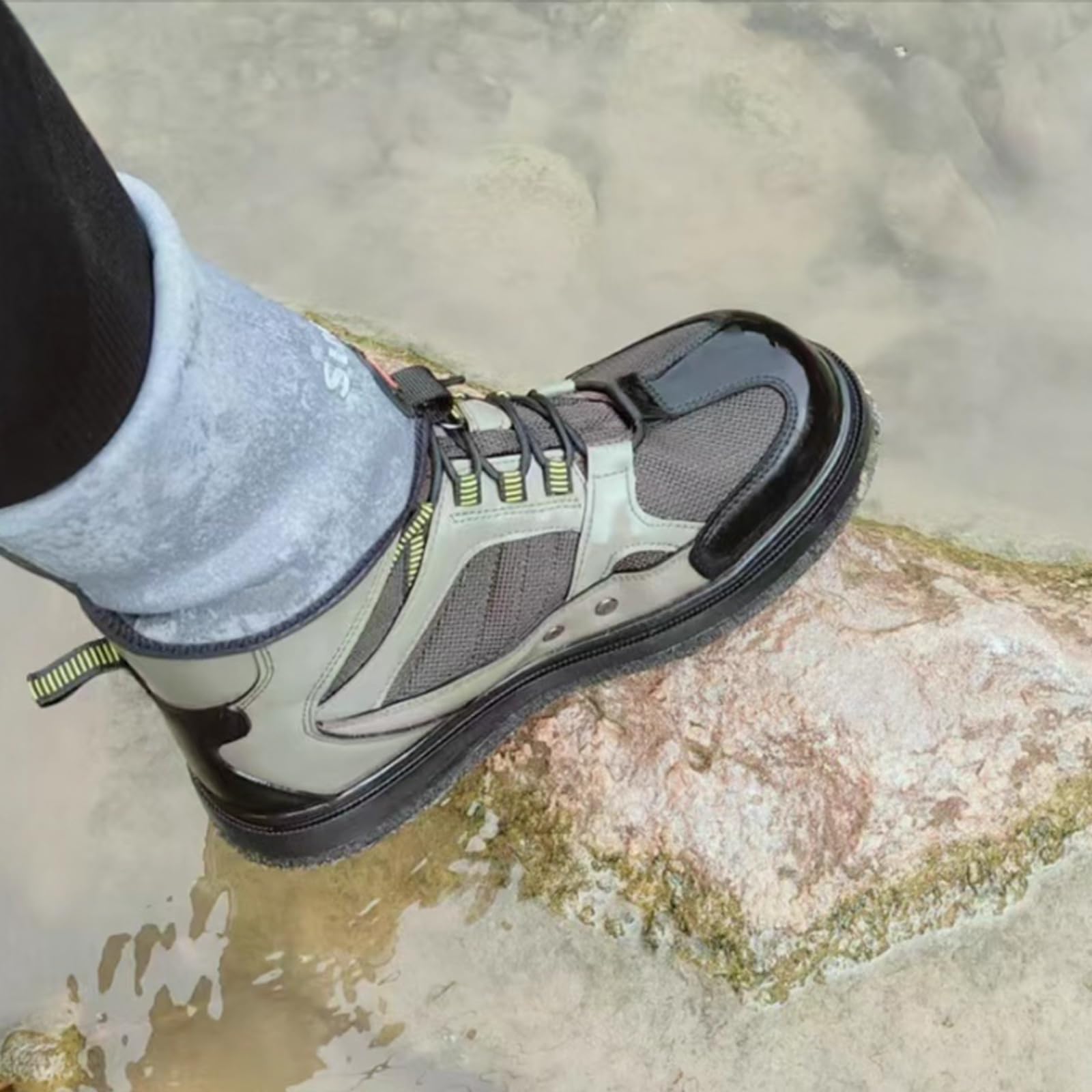 Raprance Botas de pesca para hombre, suela de fieltro y tacos de goma para pesca con mosca
