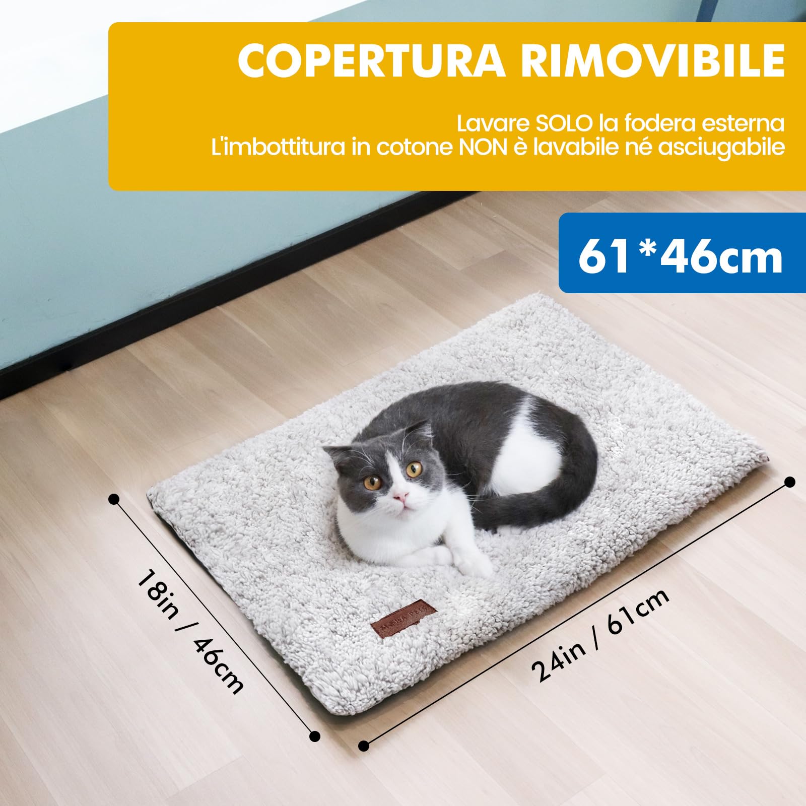 Knupis Tappeto Riscaldante Per Gatti E Cani 60x45 Cm - Coperta Termica Autoriscaldante Lavabile - Foto 6
