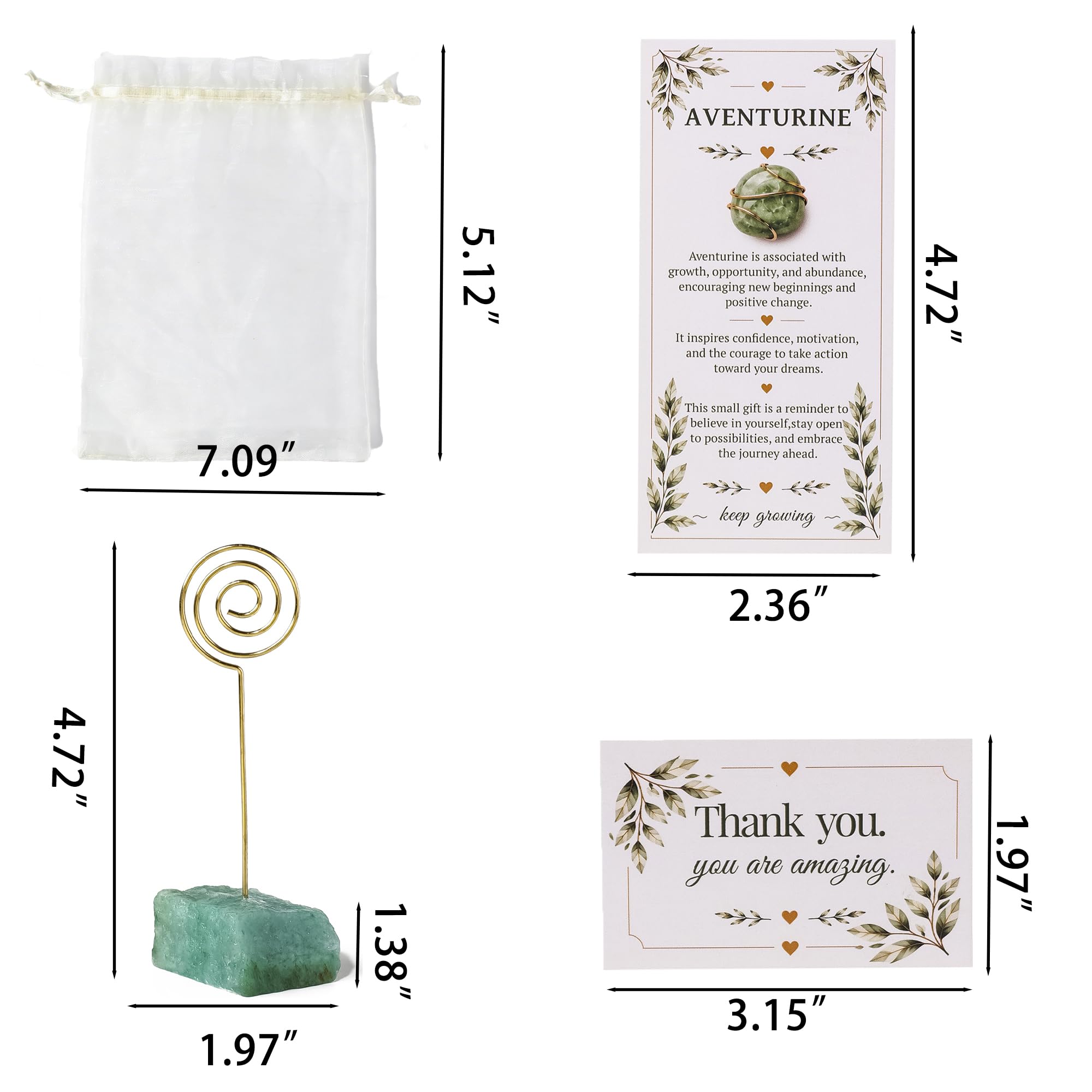 Mitarbeiter-Wertschätzungsgeschenk für Kollegen, Dankeschön-Geschenk, Teamanerkennungsgeschenk, Naturstein-Memohalter mit Bedeutungskarte, Kartenhalter, Bürotischdekoration (12)