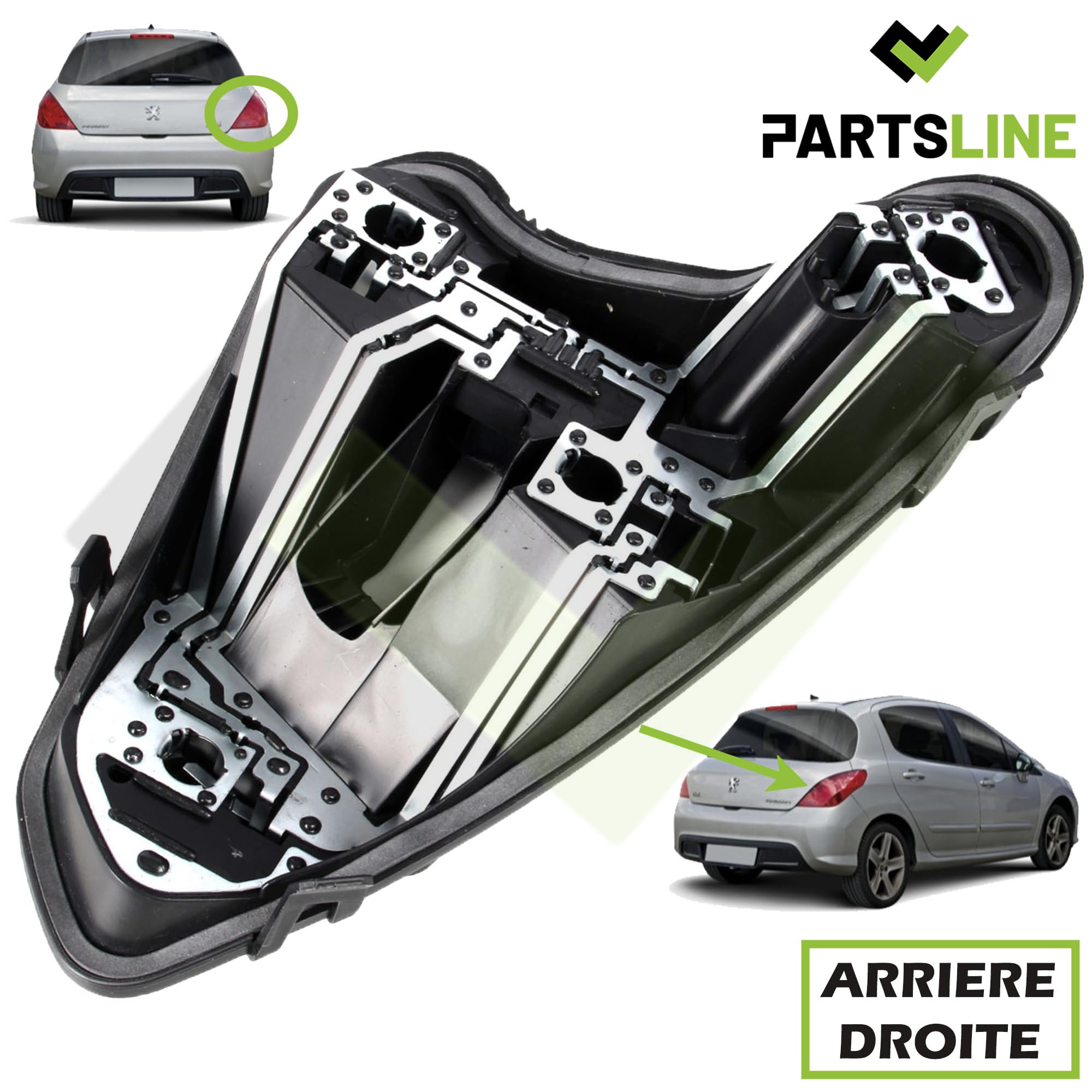 Partsline Platine Porte Ampoule de Feu Arrière Droit compatible avec 308