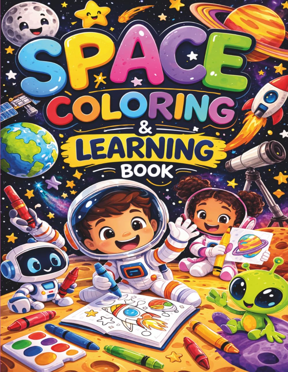 My First Space Coloring & Learning Book: Amazing Space Fun with Planets, Rockets, Astronauts & More!