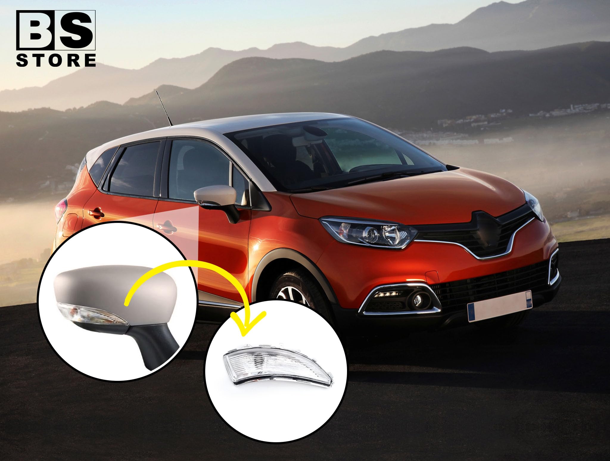 BSSTORE Intermitente espejo retrovisor lateral para Clio 4 2012, Captur 2013, Micra 5 2017, ZOE 2013 (derecho - lado del pasajero)