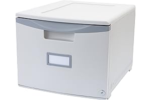 Storex Single Drawer Mini File Cabinet with Lock, Legal/Letter, Gray (61251A01C)