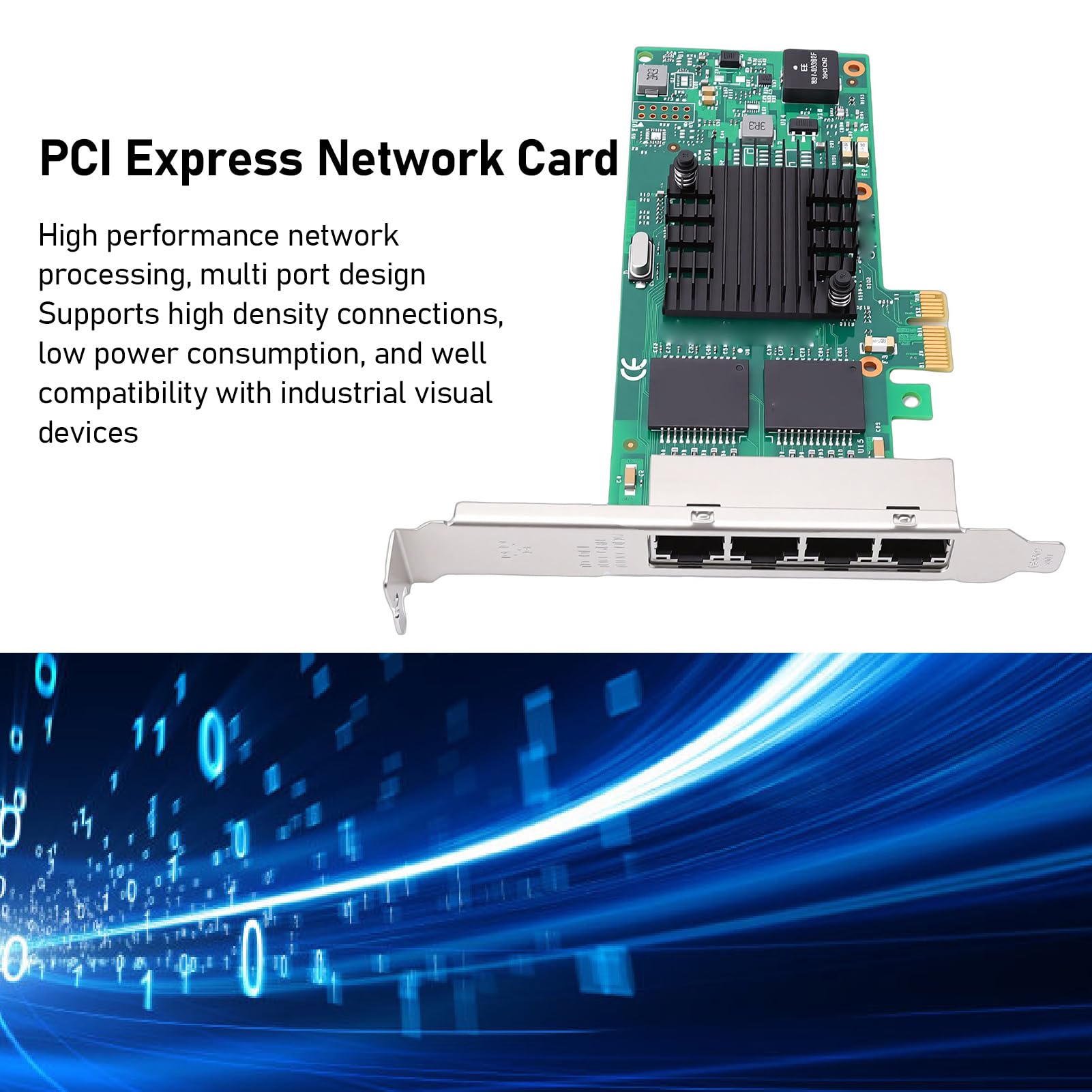 Sxhlseller Karta Sieciowa PCI Express Stabilna Transmisja Wysoka wydajność dla Serwerów Stacjonarnych, Adapter Sieciowy PCIE 2.1 X1 dla Centrów Danych Przemysłowe Urządzenia Wizyjne, 1 X Karta