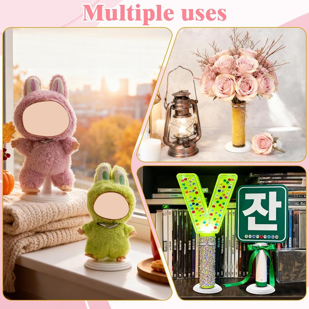 WALLFID Adjustable Doll Stand,Figure Stand,Display Holder for Doll,Toy Stand Accessories,Stand with Waist Clip, Stable Support for Collectible & Photography,Dolls Not Included (3pcs(10cm))