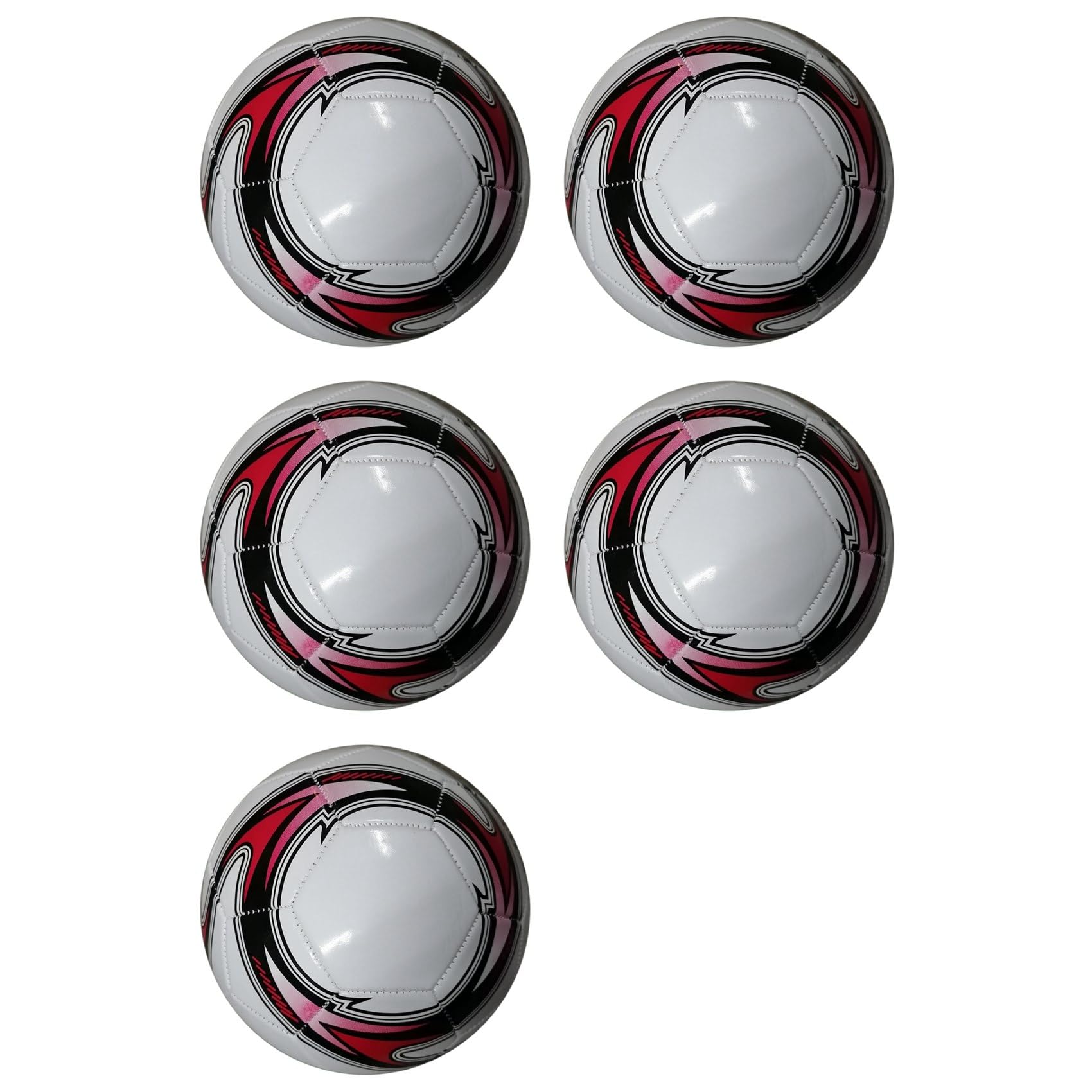 5X Pallone da Calcio Professionale Misura 5 Pallone da Calcio Ufficiale da Allenamento da Competizione Calcio All'Aperto Bianca