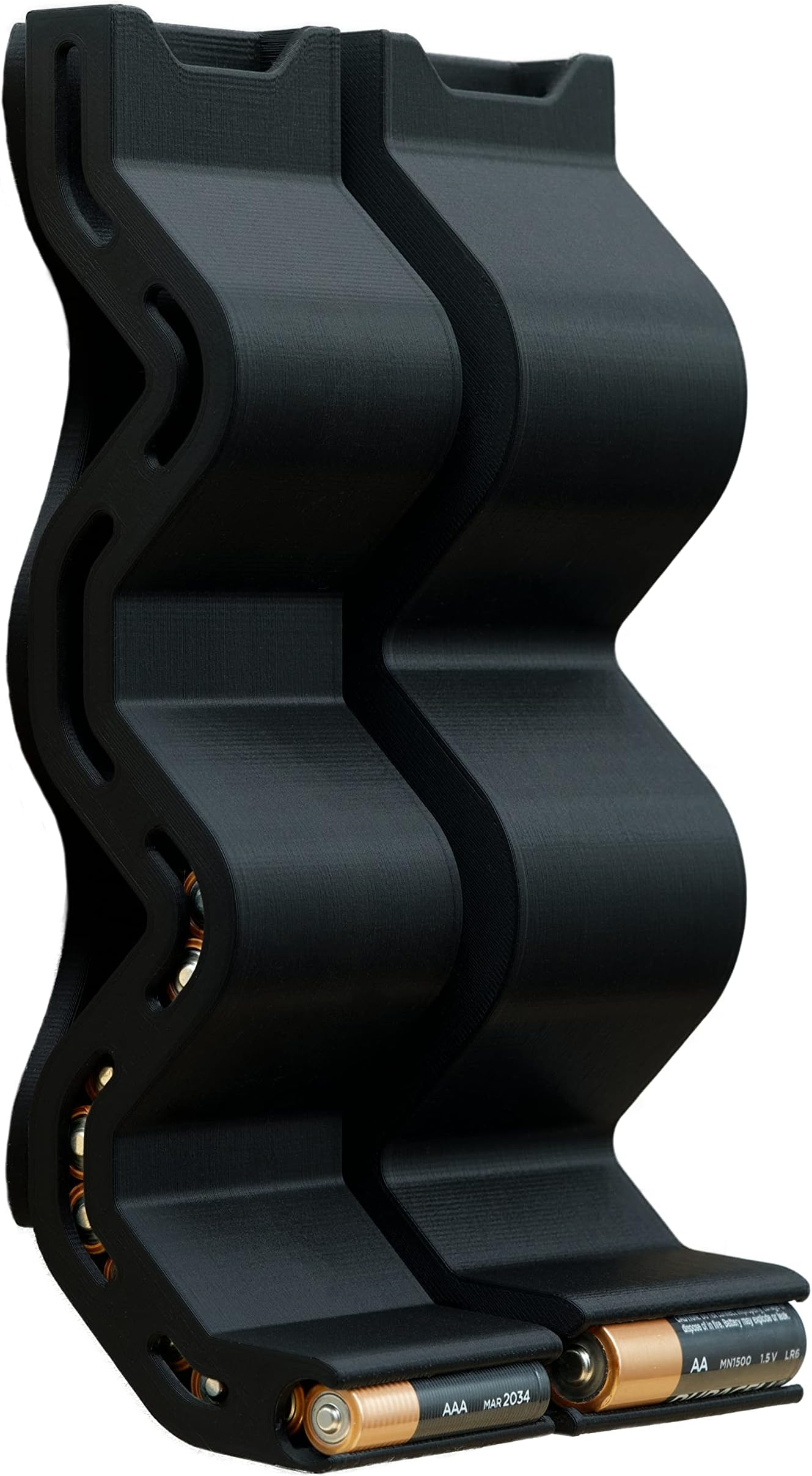AA & AAA Battery Chute Combo, Wall Mount Organizer/Dispenser - Black (Combo Pack)