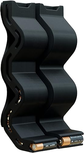 Combo de conducto de batería AA y AAA, organizador de batería de montaje en pared - Negro