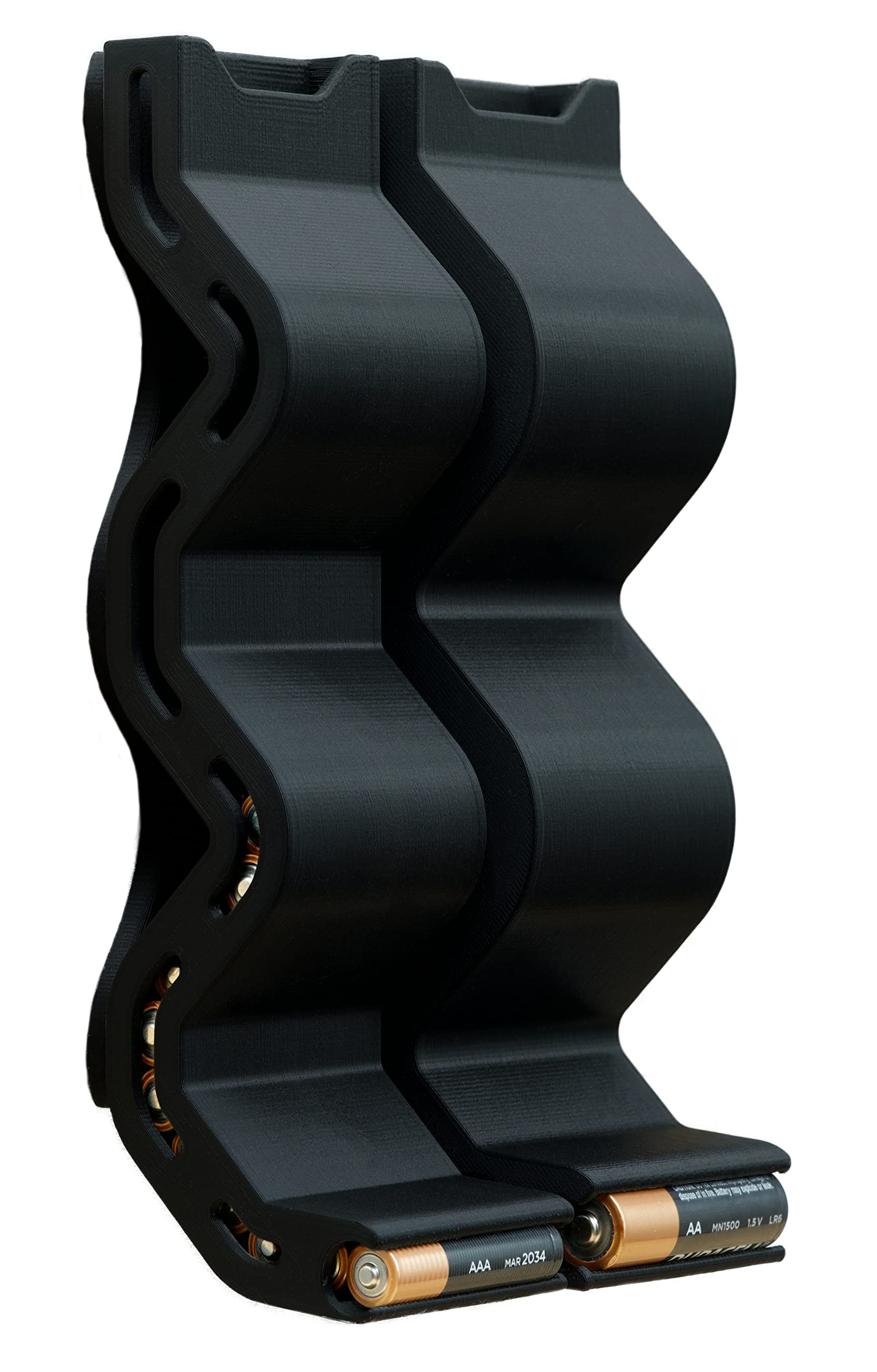 Protect Your Power - AA & AAA Battery Chute Combo, Wall Mount Organizer/Dispenser - Black (Combo Pack)