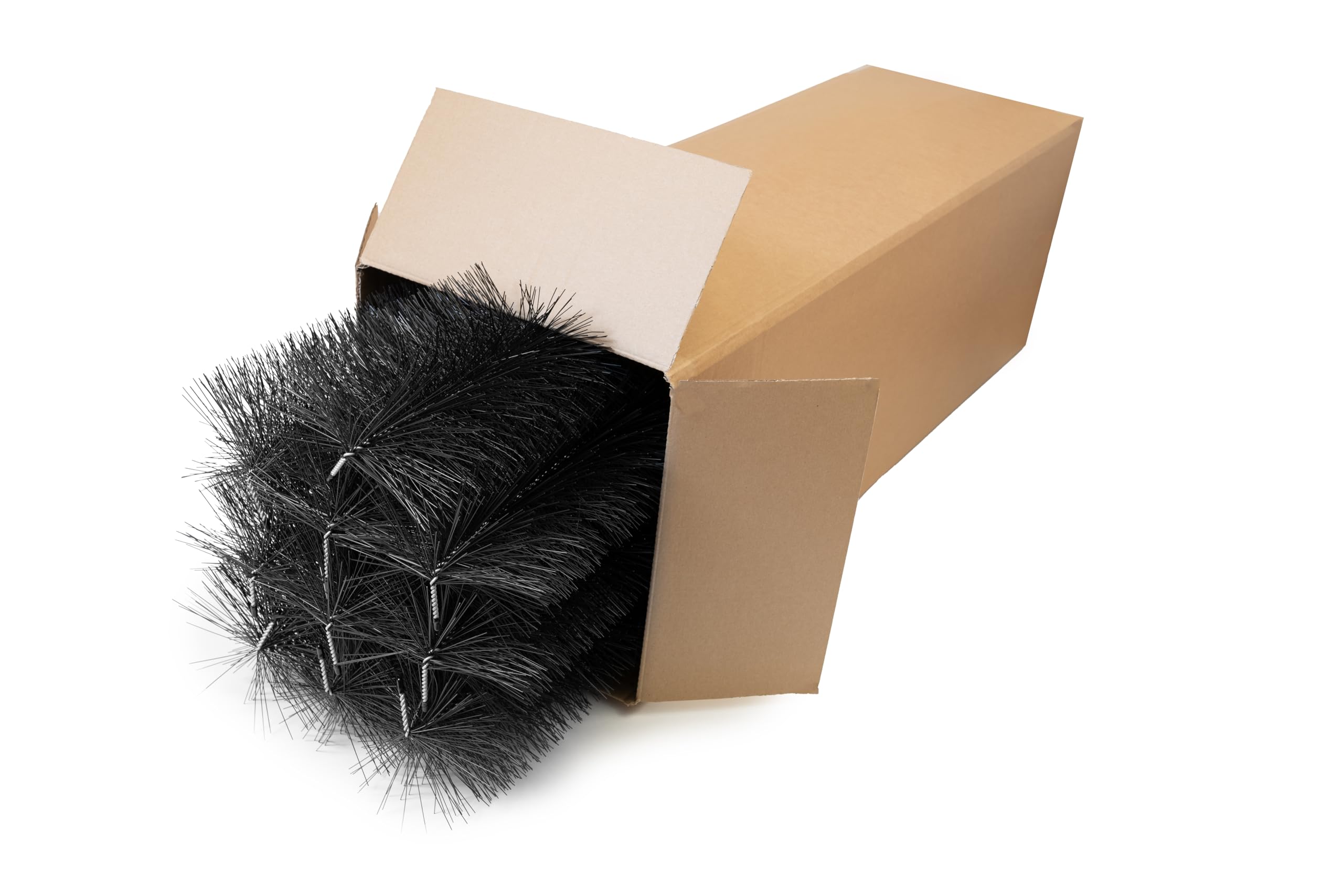 Spazzola per grondaia 12 m 110-120 cm Ø 19 cm 10 Pezzi | Resistente ai raggi UV | Protezione fogliare | Installazione semplice | protezione del pannello solare (Filo zincato)