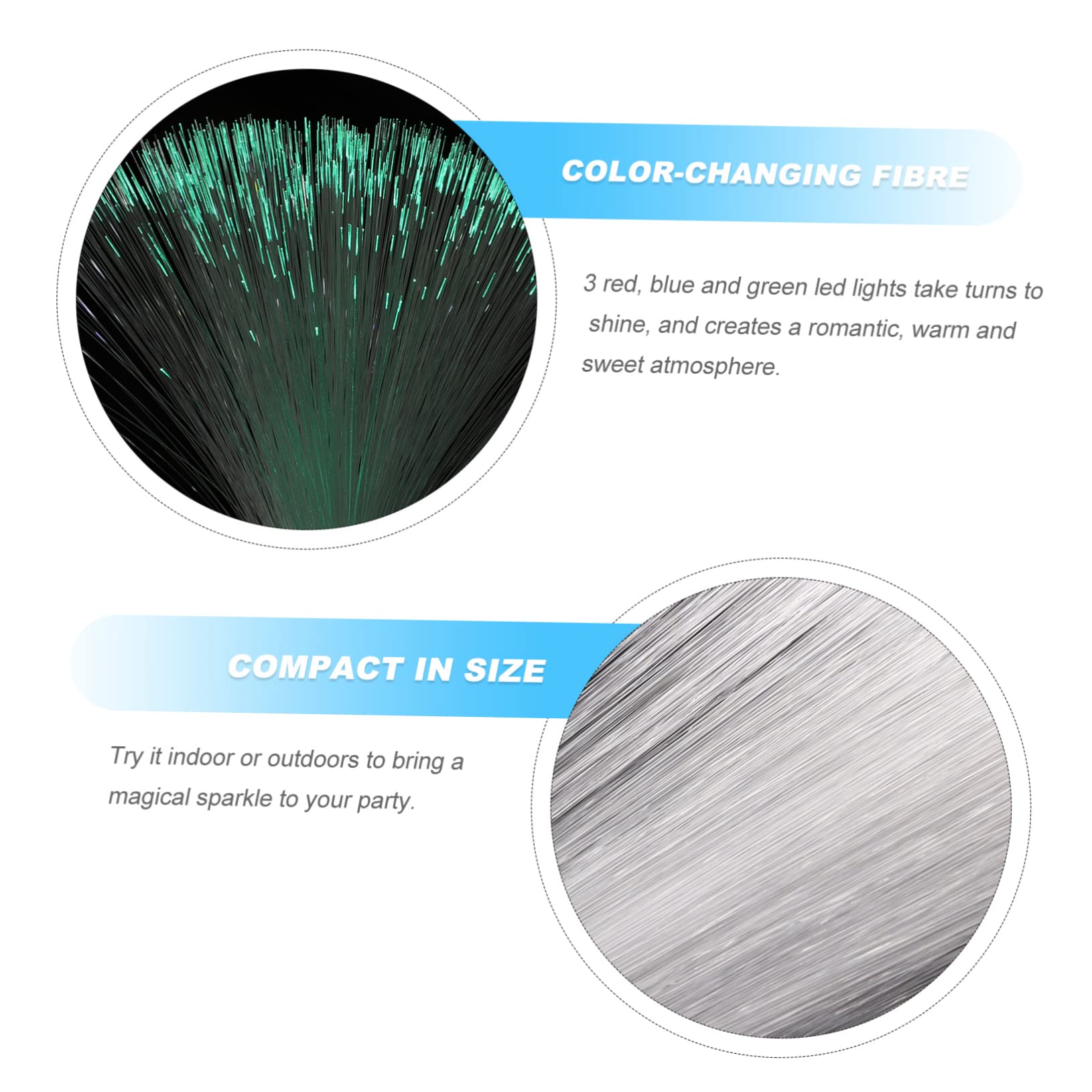 KONTONTY 2pcs Colorful Led Fiber Optic Light Color Changing Decoration Lamp for Weddings Christmas and Parties Battery Operated Batteries Not Included Creates Romantic Atmosphere