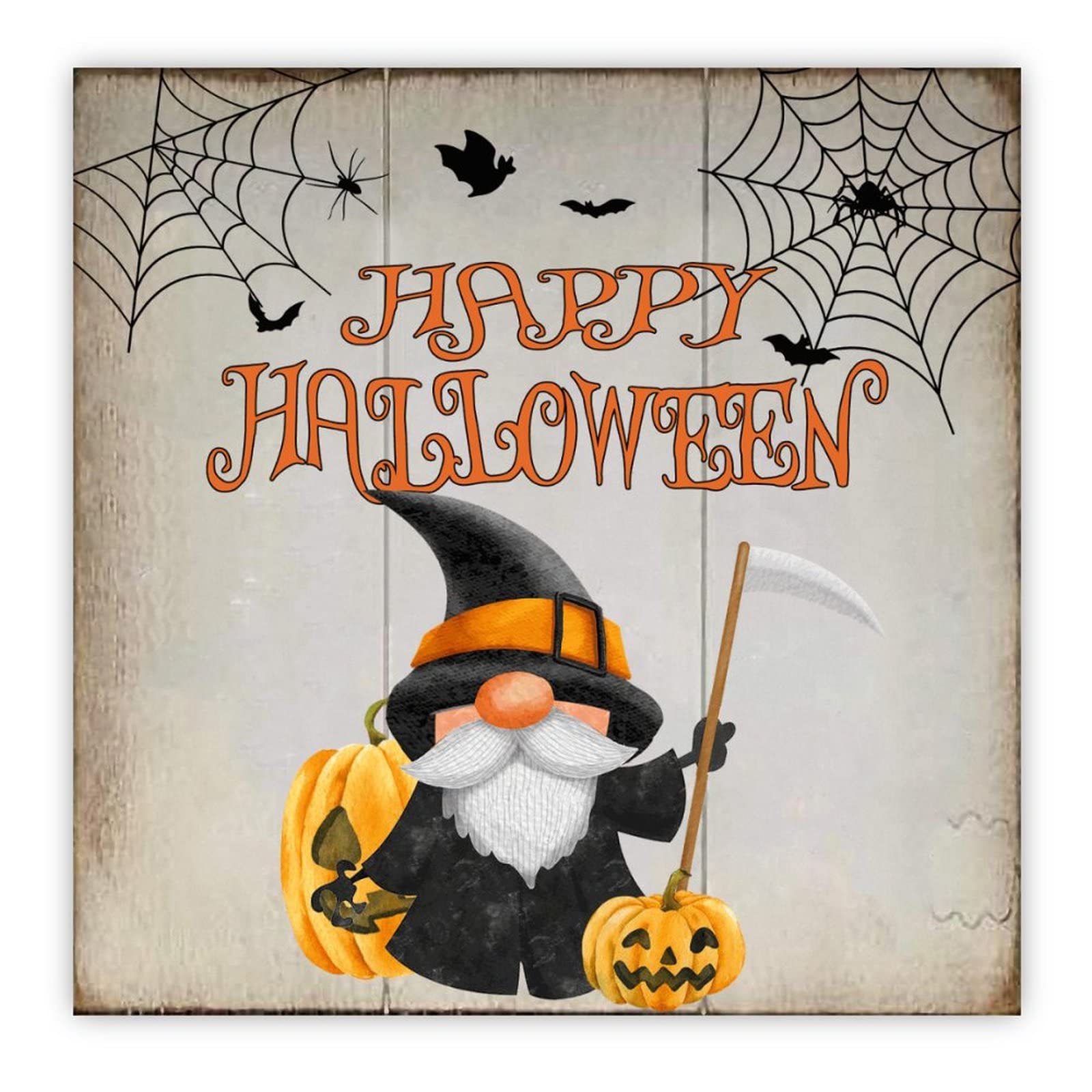 Cadre Halloween en bois à suspendre déco salon et entrée