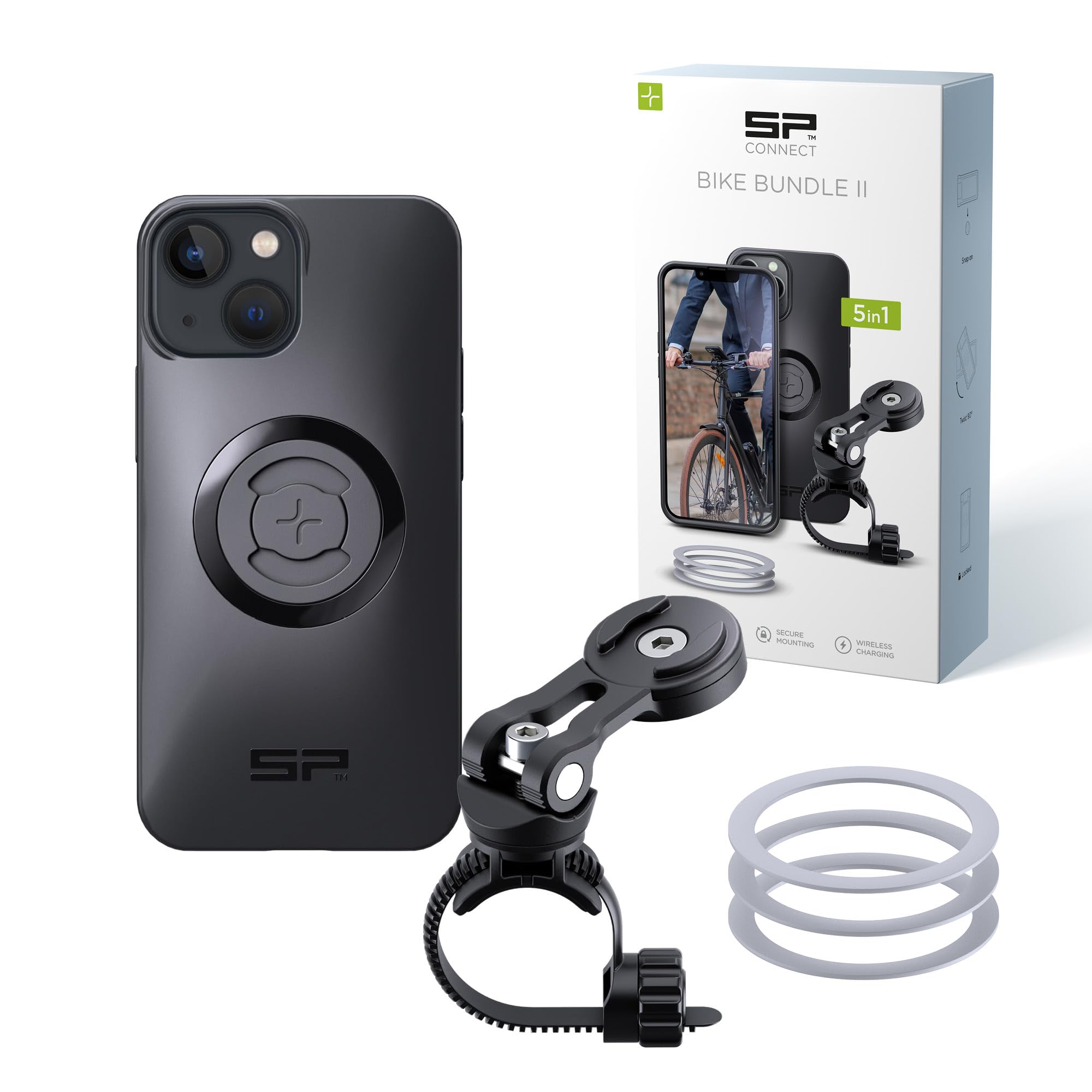 SP CONNECT Bike Bundle Phone Holder | SPC+ | Compatible with iPhone 13 mini/12 Mini | Premium Mobile Phone Holder for Cycling | Electric Bicycle Cell-Phone Holders | Road Bike E-Bike