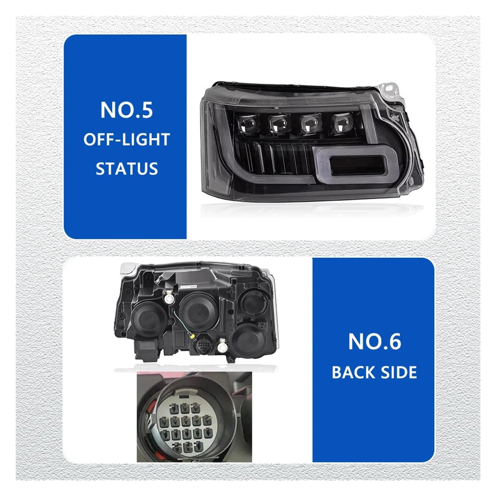 Pasuje do Ran//ge Rover Sport 10-13 w nowym stylu pełna dioda LED DRL reflektor samochodowy montaż sygnału akcesoria samochodowe zmodyfikowana lampa reflektory LED(LEFT STEERING WHEEL_2PCS)