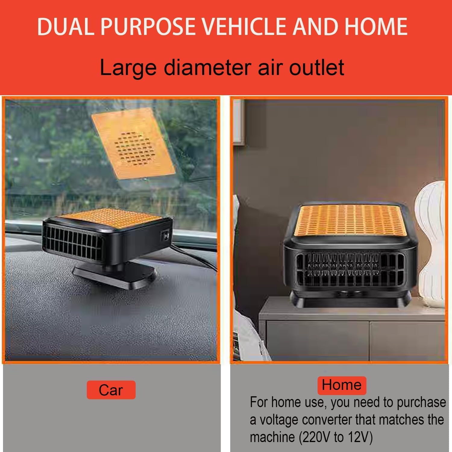 Portable Heater for Car,12V Heater for Car 200W Fast Heating Defroster Windshield Car Heater That Plugs into Cigarette Lighter for Car - Image 5