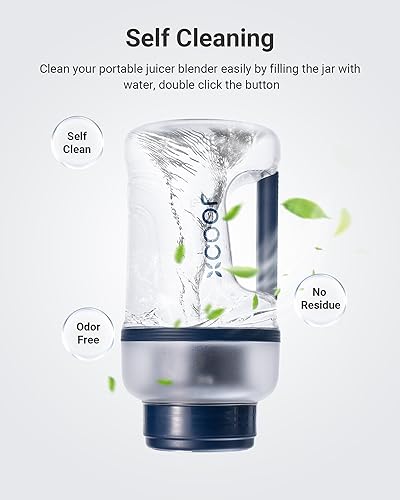 Miniatura 6 de Botella mezcladora eléctrica 3 en 1, licuadora portátil de 1 litro con popote y mango de gran capacidad, recargable magnética, autolimpiable, tazas