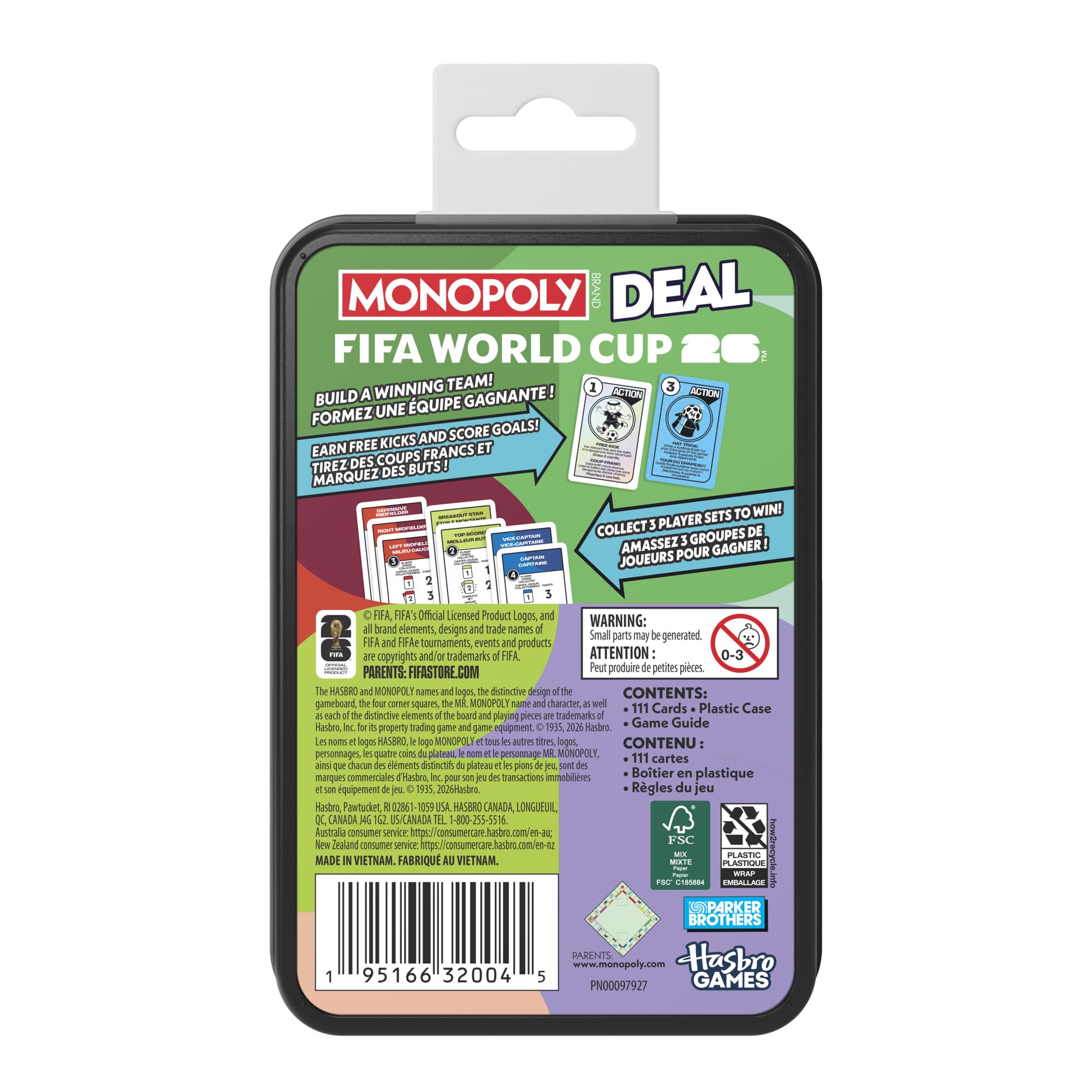 Monopoly Deal FIFA World Cup 2026 Edition Game | Officially Licensed FIFA World Cup Soccer Card Game for Kids | Ages 8+ | 2 to 5 Players | 15 Mins. (English & French Version) - 2