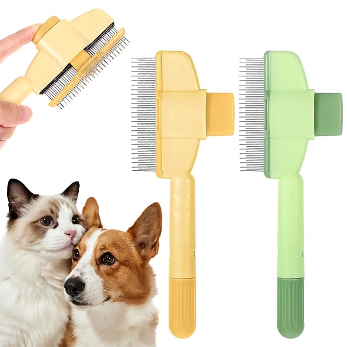 Image showcasing Amazon.com: Zen Brush for Cats, 2PCS Pet Hair Removal Tool Cat Flea ...