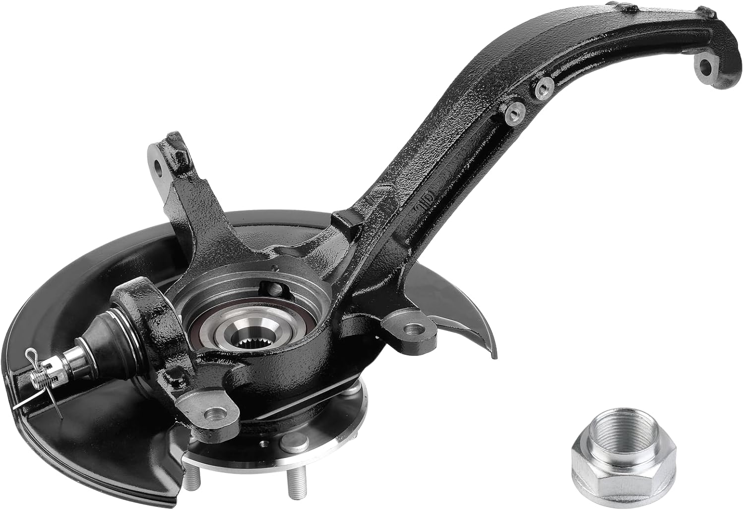 front steering knuckle & wheel bearing hub assembly compatible with honda accord 2.4l l4 2003 2004 2005 2006 2007,left driver side replaces # 698-401 lk073 44300sdaa52 44600sdaa00