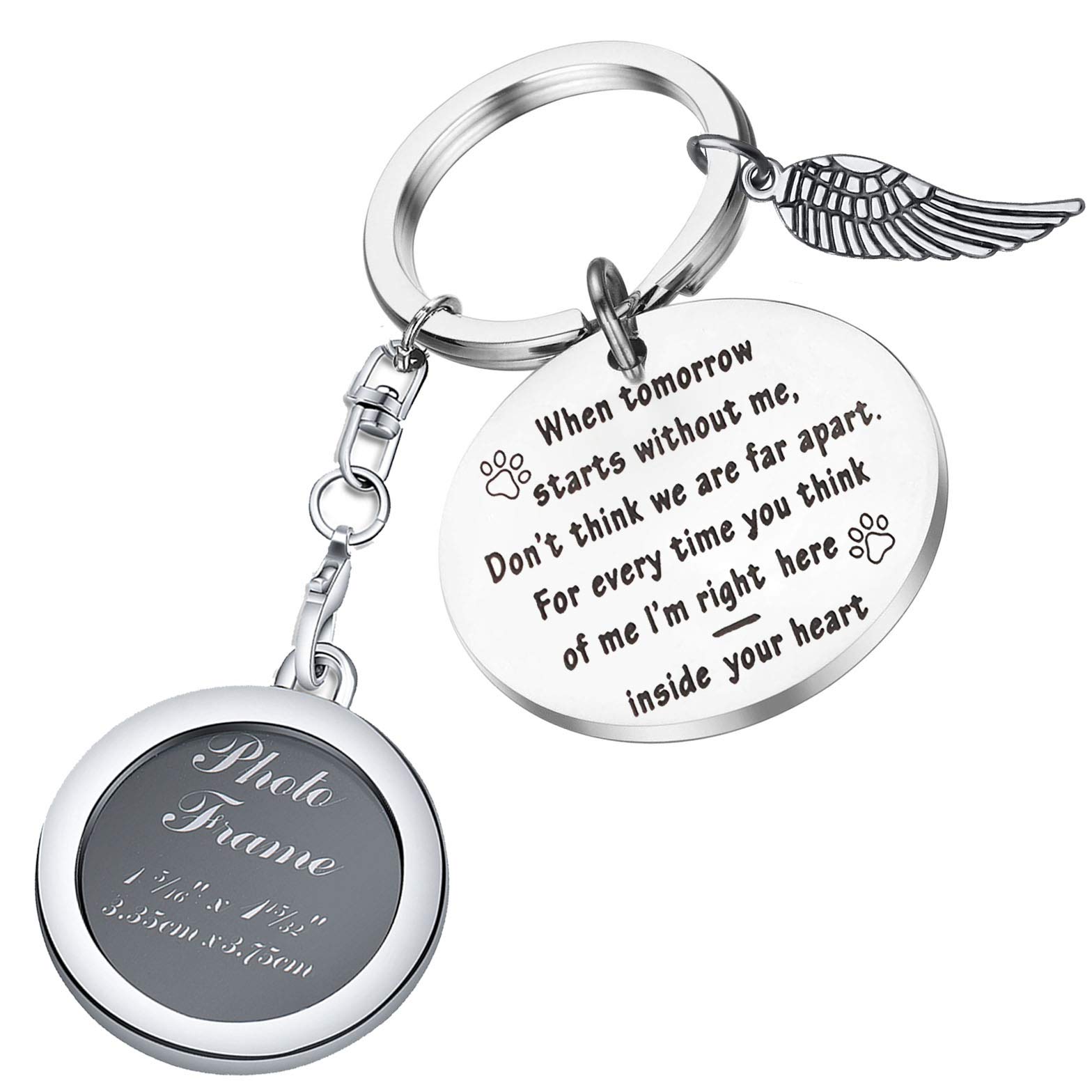 Buy FEELMEM Pet Memorial/Remembrance Photo Frame Keychain When Tomorrow