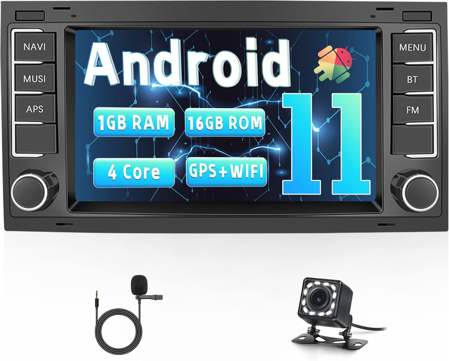 Android 11 Autoradio 2 DIN für VW Touareg Transporter T5 Autoradio Bluetooth Doppel DIN mit Navi 7 Zoll Bildschirm mit Rückfahrkamera Freisprecheinrichtung WiFi FM/RDS EQ SWC Mirror Link Mikrofon …