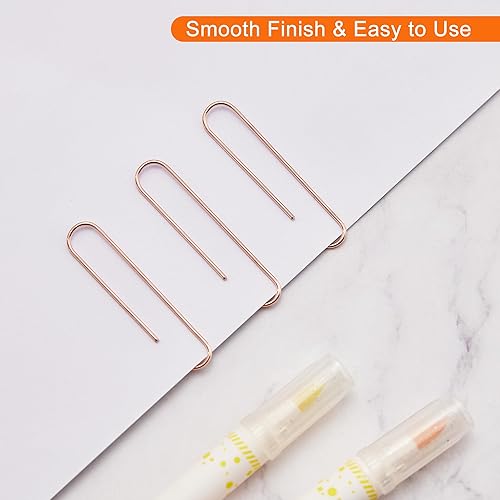 Miniatura 4 de NEEWAY Clips de papel de oro rosa, 200 unidades, tamaño grande, clips de papel jumbo de 2 pulgadas, suministros escolares y de oficina