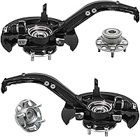 Vista 22 de Detroit Axle - Kit de suspensión de 14 piezas para Jeep Liberty 2006-2007, 2 cubos de rodamiento de ruedas, 2 brazos de control superior, 2 rótulas