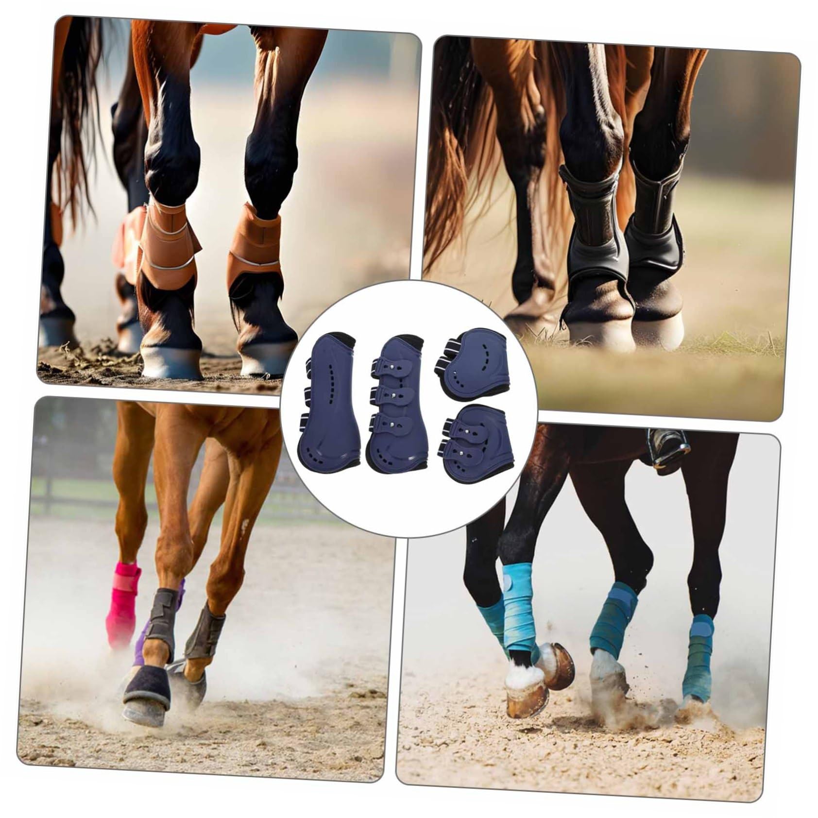 TOYANDONA 4piezas Botas De Protección Ecuestre Bota De Malla Mangas para Tendones De Caballo Flexibles Estilo Elegante