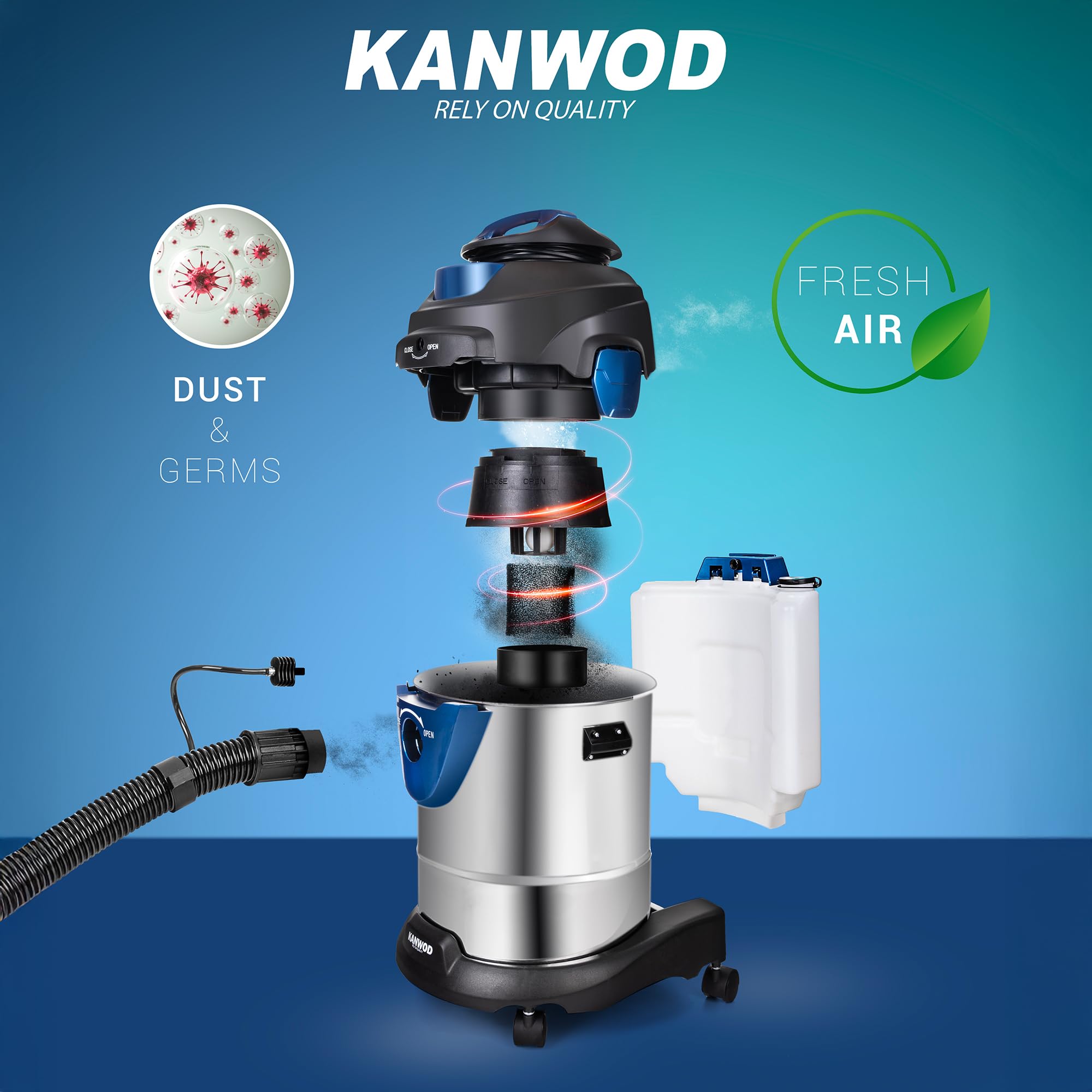 Kanwod Superwash wielofunkcyjny odkurzacz piorący – najwyższa moc ssania, na mokro i na sucho, wielofunkcyjny do dywanów, twardych podłóg i tapicerek, rewolucyjna technologia czyszczenia,